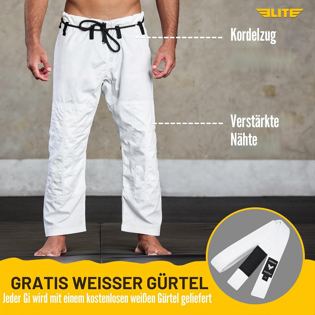 Elite Sports BJJ GI für Herren IBJJF Kimono BJJ Jiujitsu GIS W/sanforisierter Stoff & Gürtel (Siehe
