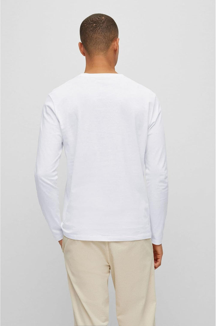 BOSS Herren Tacks T-Shirt aus Baumwoll-Jersey mit Logo-Aufnäher XS White100, XS White100