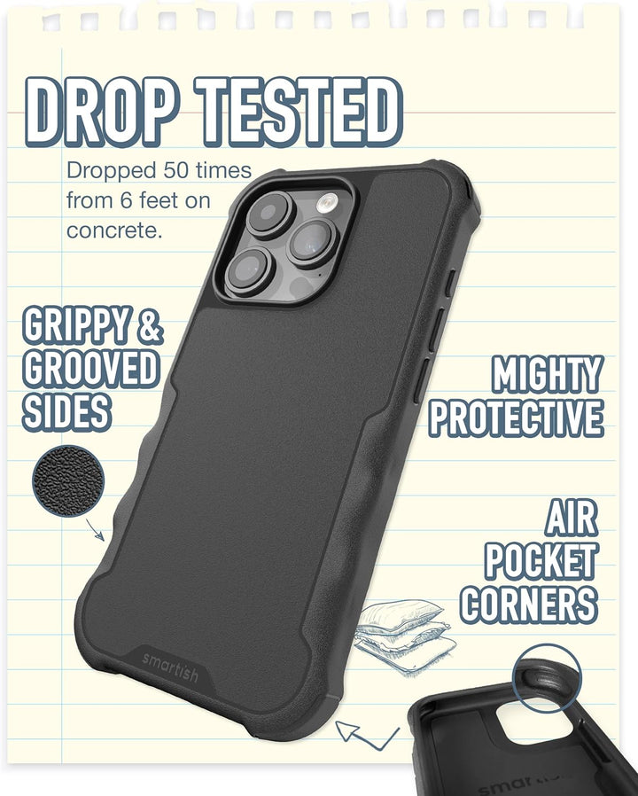 smartish GZ23MX-BLACK - Handyhülle Schwarze Krawatte Affäre iPhone 15 Pro, Schwarze Krawatte Affäre