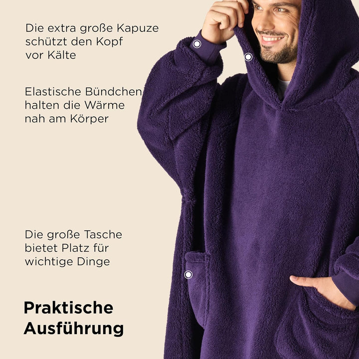 BEDSURE Hoodie Decke mit Ärmeln Deckenpullover - Tragbare Decke zum Anziehen als Geschenke für Fraue