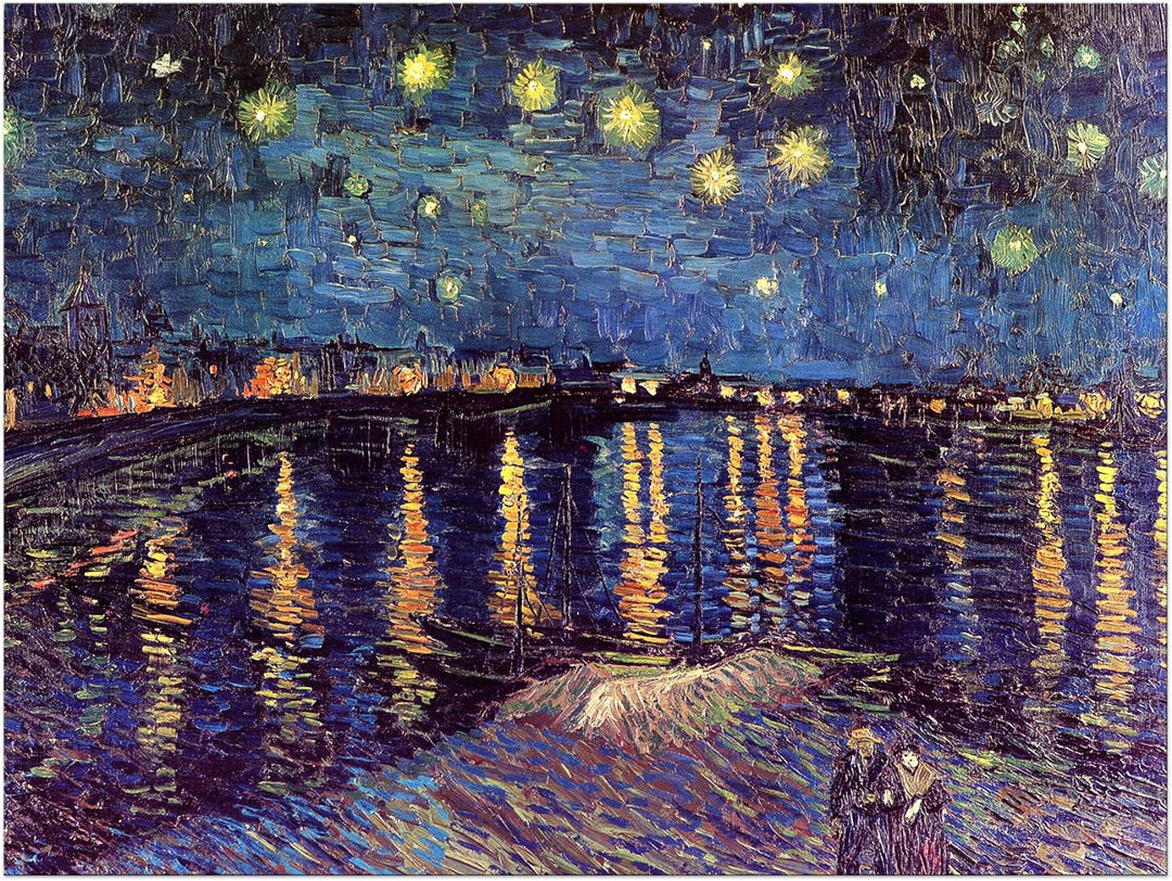 Bilderdepot24 Bild auf Leinwand | Vincent van Gogh Sternennacht über der Rhône in 70x50 cm als Wandb