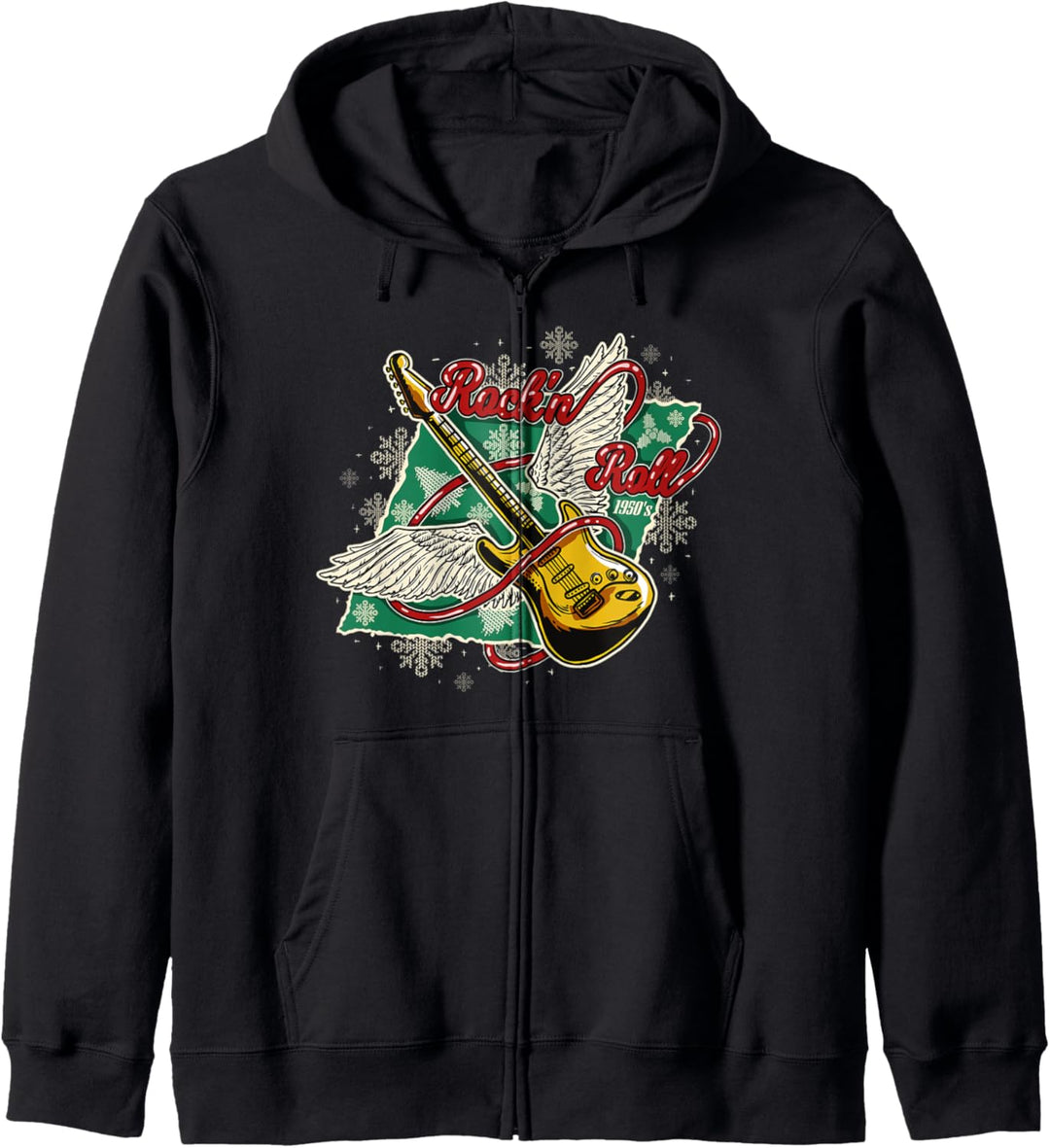 Rock n Roll E-Gitarre Rockmusik Rocker Weihnachten Kapuzenjacke