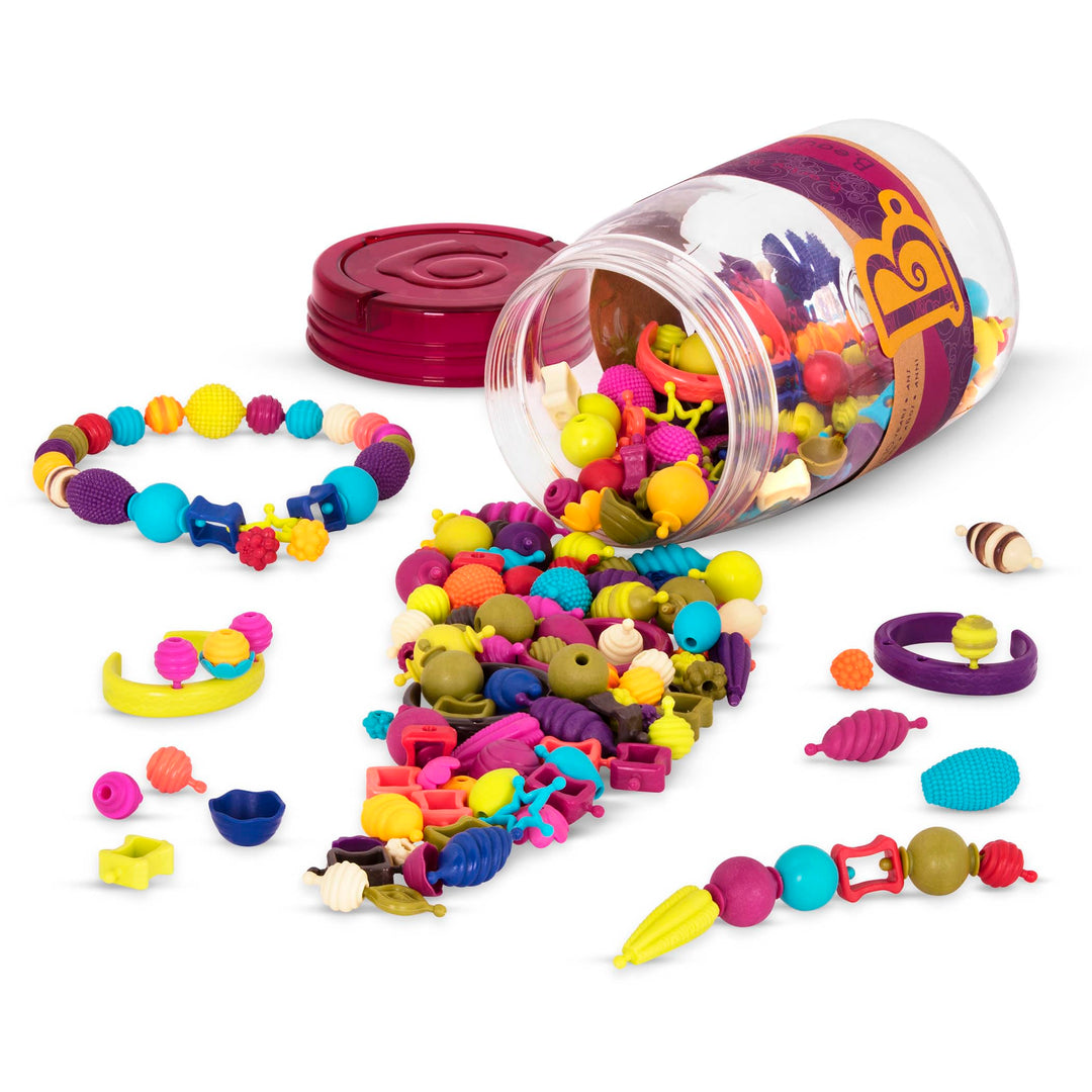 B. toys 275 Teile Bastelset Kinder Pop Arty – Schmuck Basteln, Bunte Perlen zum Zusammenstecken, Kin