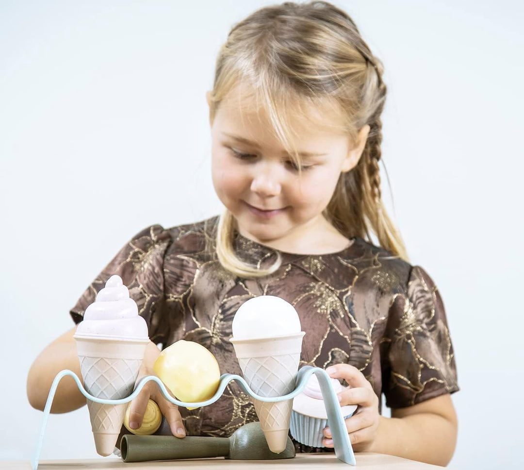 Dantoy - BIO Eis set - 15 Stück – Ab 2 Jahre - Küchenset - Rollenspiel - Spielzeug für draussen und