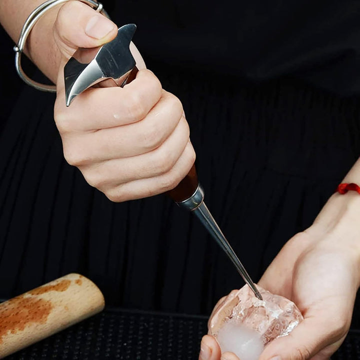 Edelstahl-Eispickel mit Holzgriff, 6,7-Zoll-Eispickel-Werkzeug Zum Brechen von Eis, Tragbares Eispic