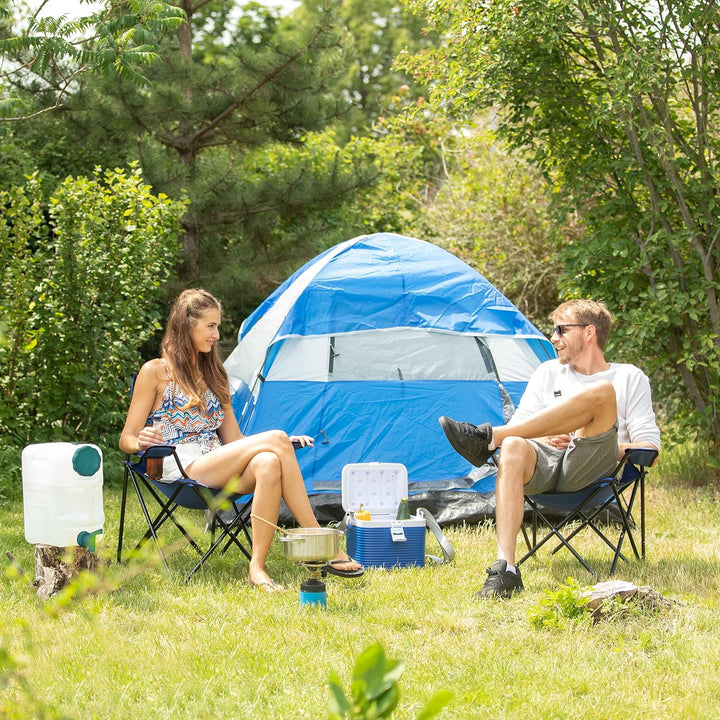 Relaxdays Wasserkanister mit Hahn, 25 Liter, Kunststoff bpa-frei, Weithals Deckel, Griff, Camping Ka