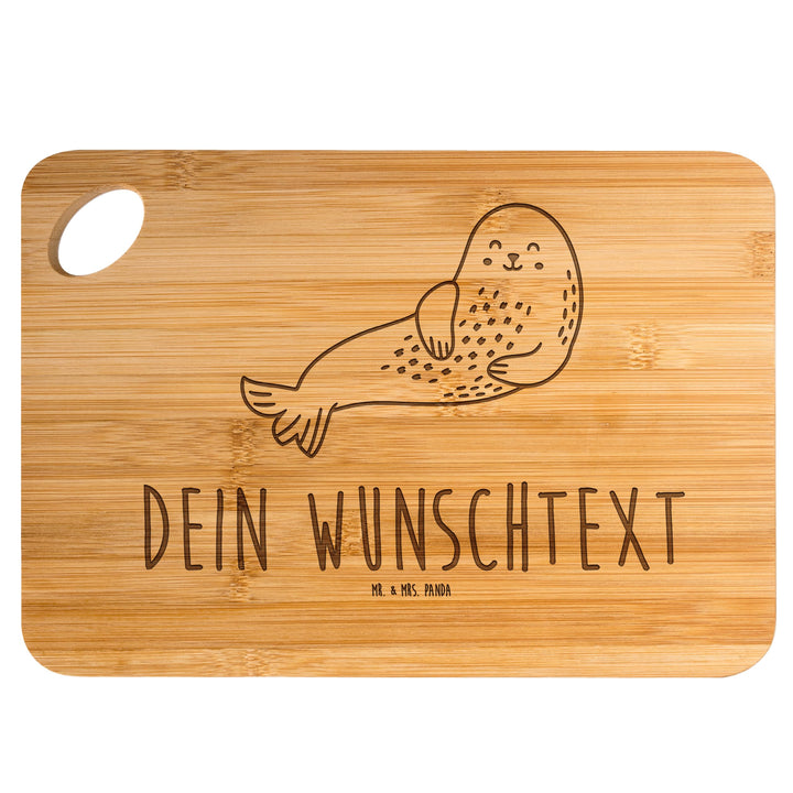 Mr. & Mrs. Panda Frühstücksbrett Selbst Gestalten Robbe Lachen - Personalisierte Geschenke, Frühstüc