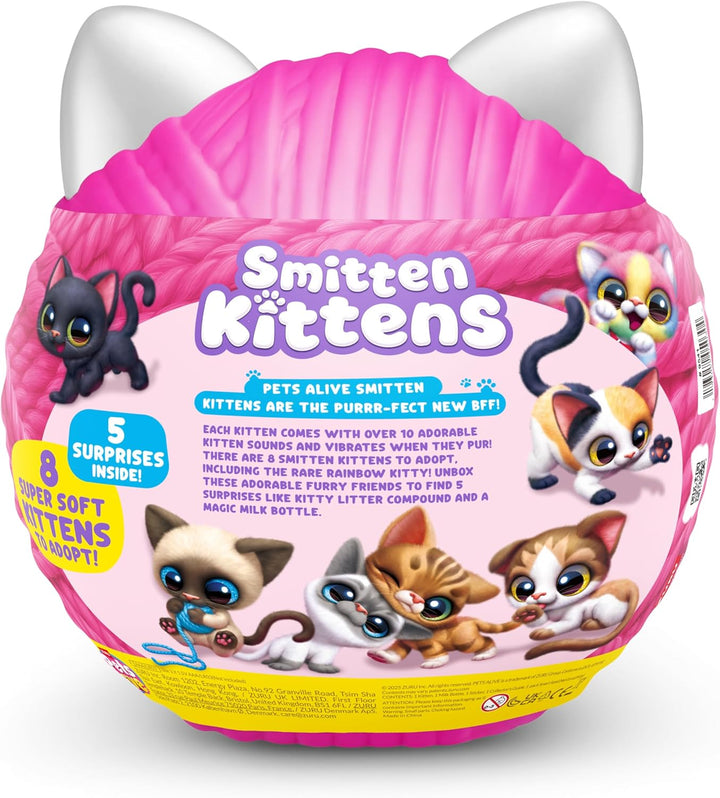 Pets Alive Smitten Kittens Surprise, Ginger, Nurture Play, Kuscheltier zum Auspacken, Interaktiv, 10