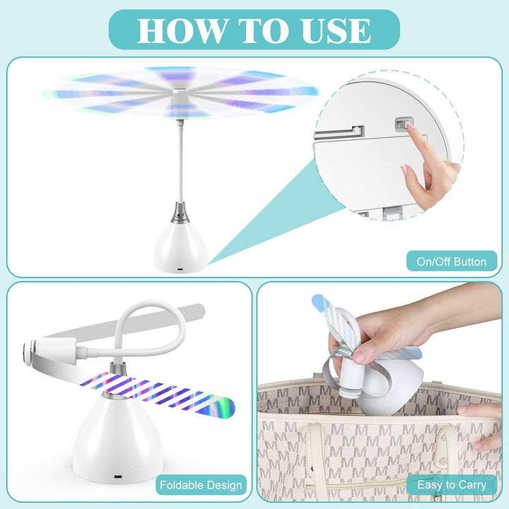 3er Fliegenwedler, USB C Fliegenabwehr mit Schalter | Automatischer & biegbarer Fliegenvertreiber mi