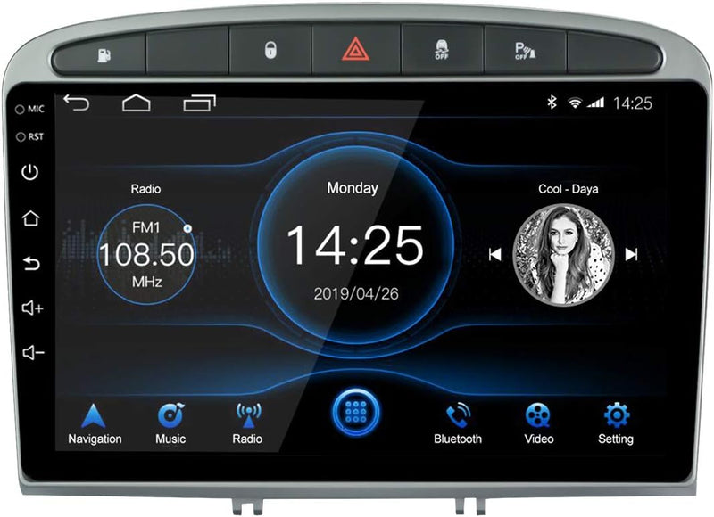 EZoneTronics Android 10.1 Autoradio Stereo 9 Zoll Fit für Peugeot 308/408 2010-2016 Kapazitiver Touc