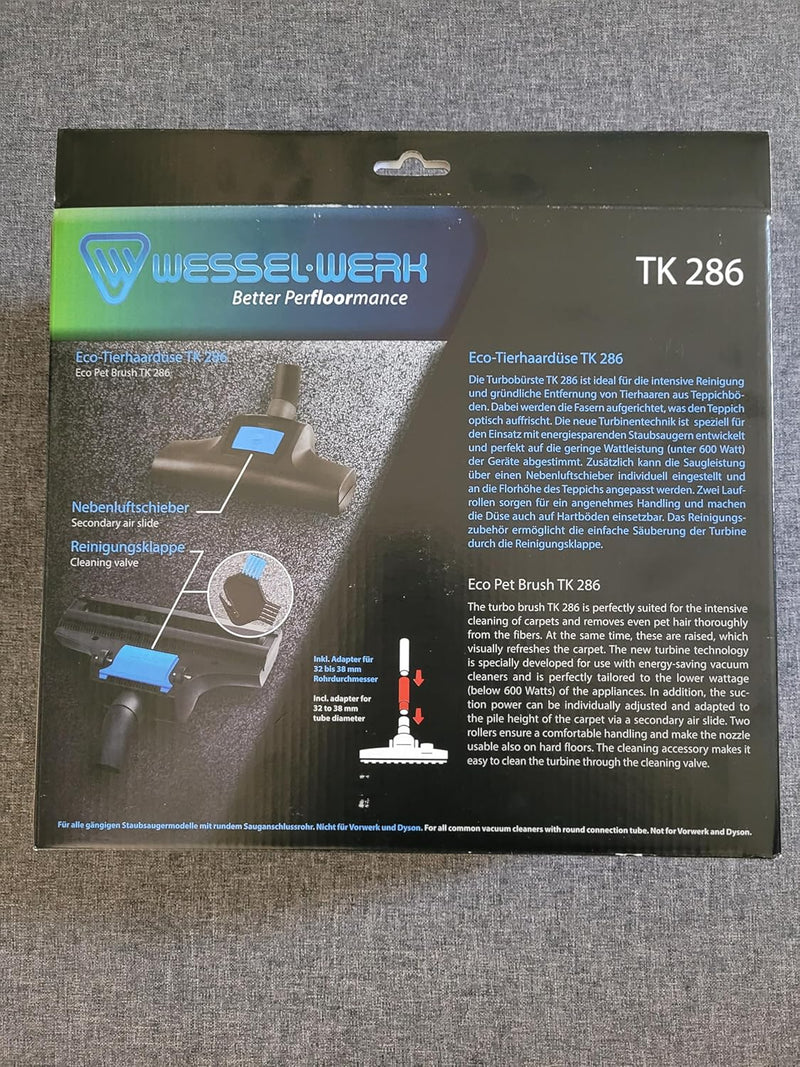 Wessel Werk TK 286 Staubsauger Eco-Tierhaardüse | Turbobürste | Ideal für Haustierbesitzer | entfern