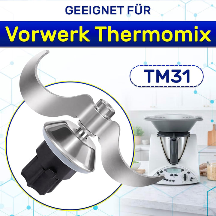 MONTERAL Teigmesser für Thermomix TM31 mit Dichtungsring - Messer für Vorwerk Küchenmaschine ist Her