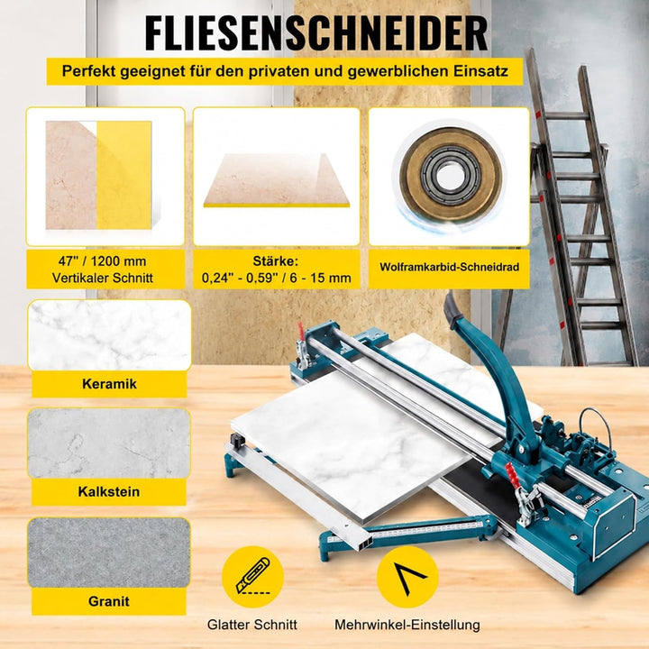 Manueller Fliesenschneider mit Aluminiumrahmen für Boden und Wandfliesen
