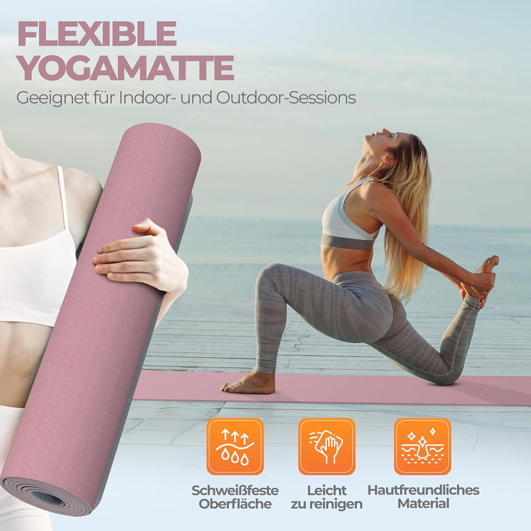 Fitleap Yoga Matte Pro aus umweltfreundlichem TPE-Schaum, sehr rutschfeste, schadstofffreie, hypoall