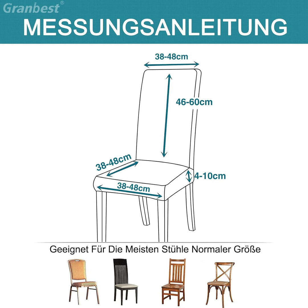 Granbest Premium Wasserdicht Esszimmerstuhl Abdeckungen Satz Von 6, Elastische Hohe Zurück Stuhlhuss