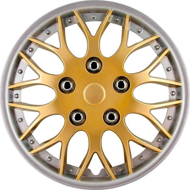 AUTO-STYLE Satz Radzierblenden Missouri 14-Zoll Gold/Silber unrandet 14-inch Gold/Silber Umrandet, 1