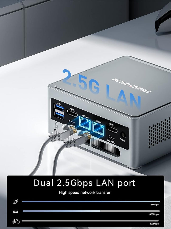MINIS FORUM NAB6 Lite Mini PC, Core i5-12600H 12 Kerne/16 Threads Prozessor bis zu 4,5 GHz, Iris XE