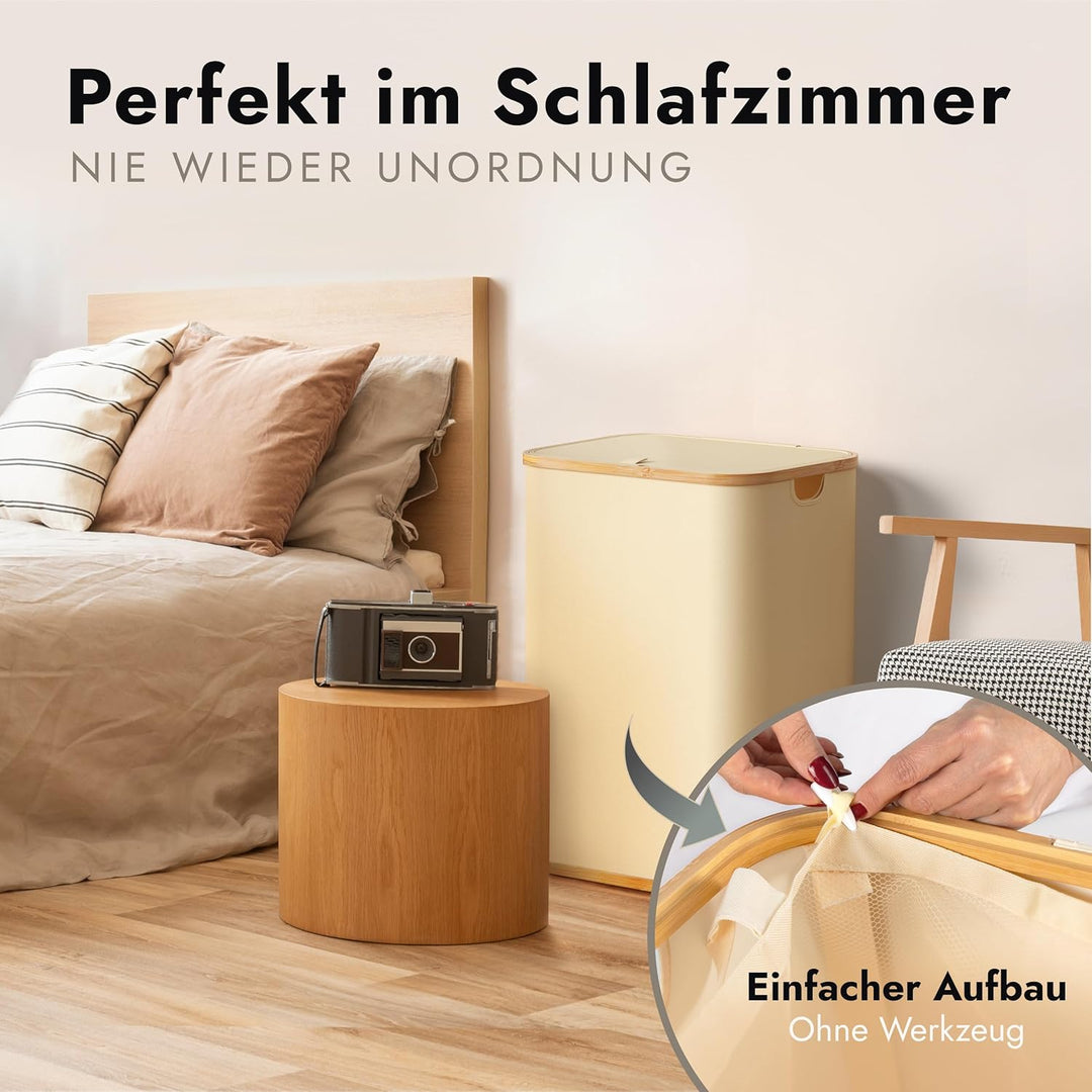 Amara Home & Living - 155 L Wäschekorb mit Deckel - Extra stabiler Wäschekorb-Wäschesammler-Aufbewah