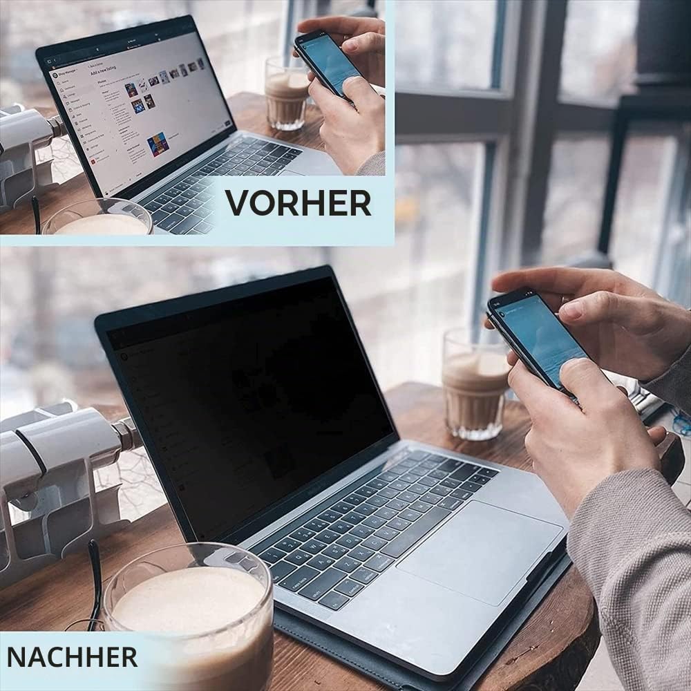 THORANI Magnetische Notebook Blickschutzfolie 15.6 Zoll 16:9 - Premium Sichtschutz & Displayschutz f
