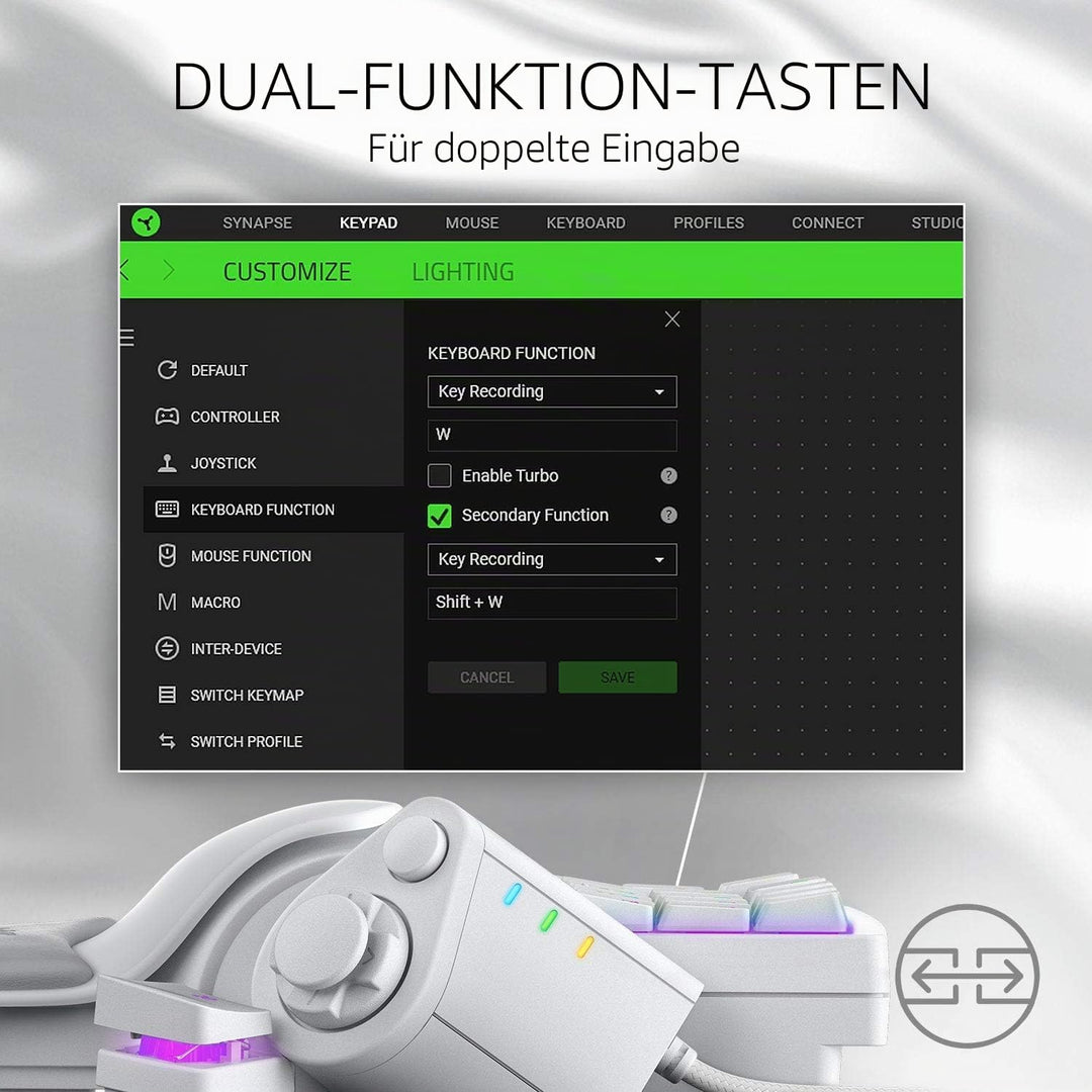 Razer Tartarus Pro Gaming Keypad: Analog-optische Tastenschalter Anpassbare Chroma-RGB-Beleuchtung M