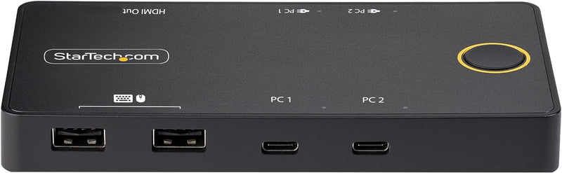 StarTech.com 2-Port USB-C KVM-Switch, EIN 4K 60Hz HDMI Monitor, 100W Power Delivery Pass-Through für