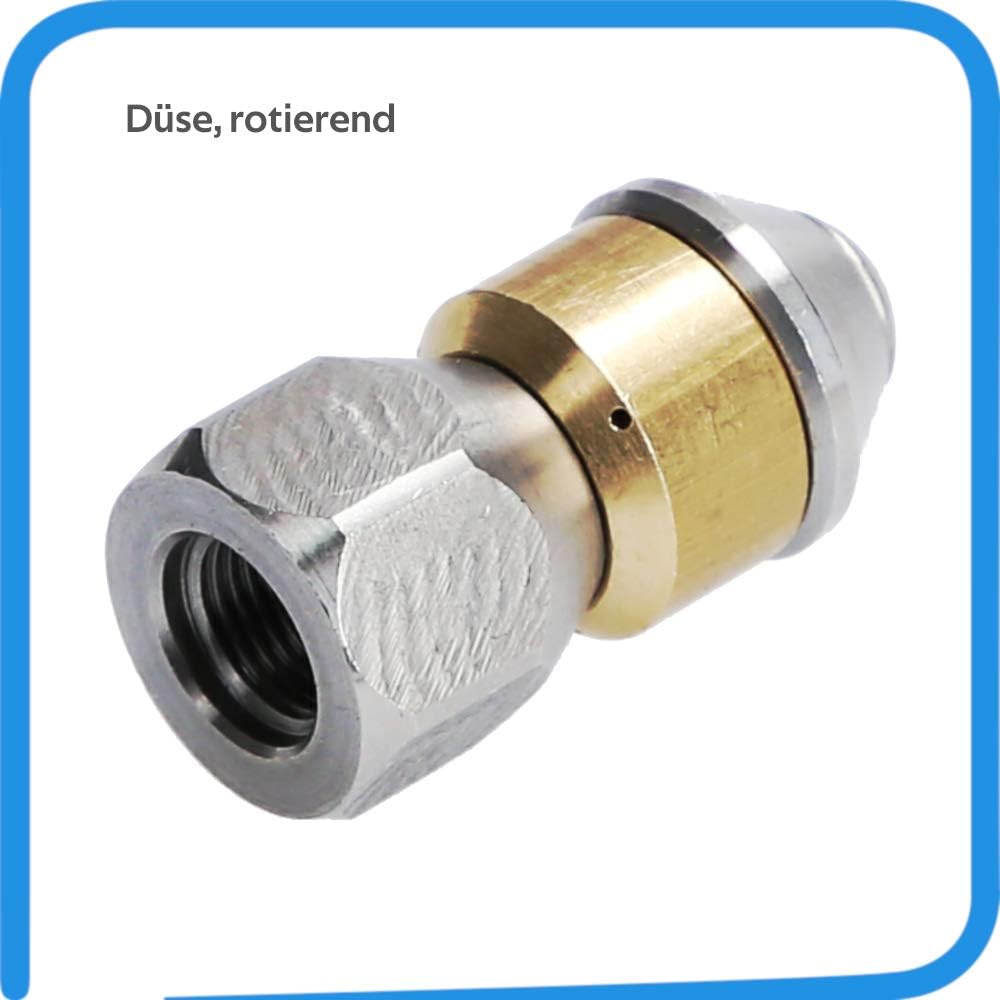 McFilter I Rohrreinigungsdüse für Hochdruckreiniger, starr (3+1 x 0,8 mm - 050) + rotierend (3 x 0,8