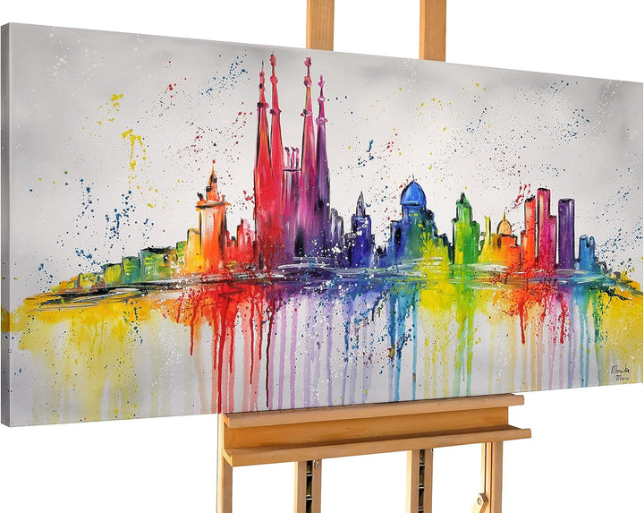 Monica Mirafiori I 100% HANDGEMALT I Gemälde Barcelona I 100x50cm | Gemälde Handgemalt | Acrylgemäld