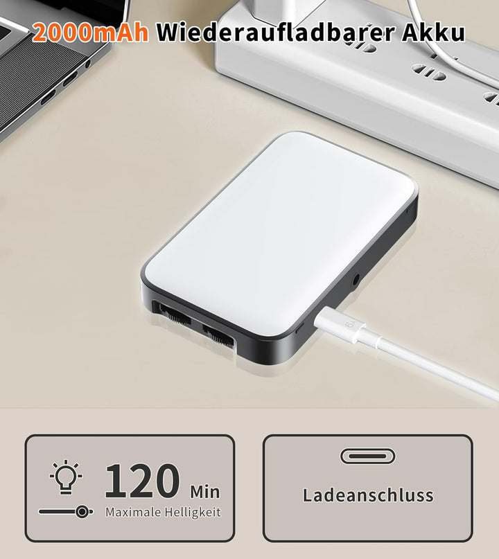 TONEOF 96 LED Handy Licht mit Weichem Diffusor und Integriertem Ständer, Wiederaufladbare Kameralich