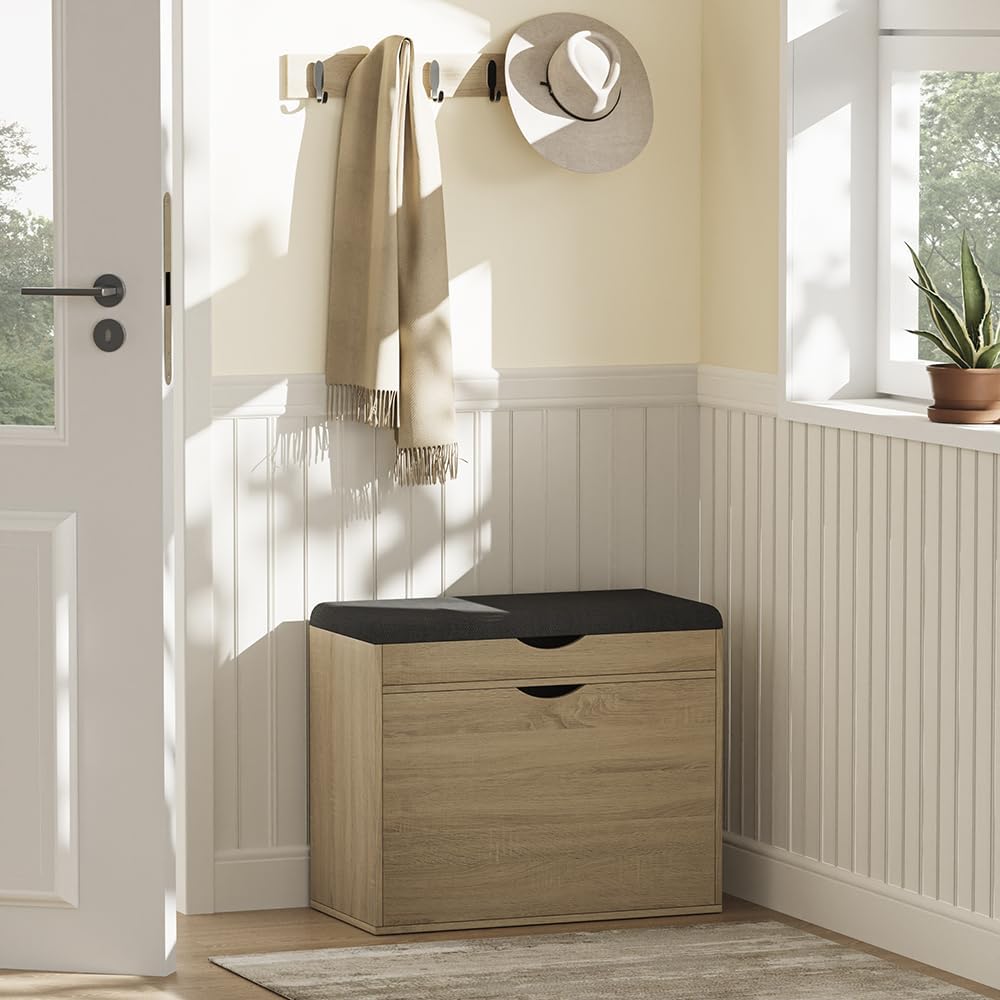 Vicco Schuhbank Schufy, Sonoma, 60 x 51 cm mit 2 Fächern, Sonoma
