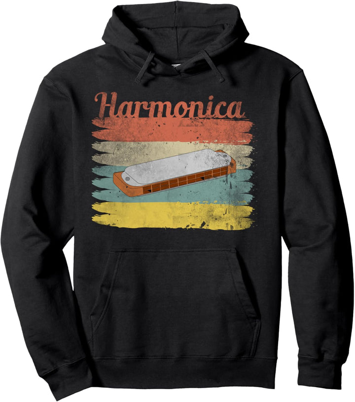 Vintage Retro Harmonica Mundharmonika Pullover Hoodie
