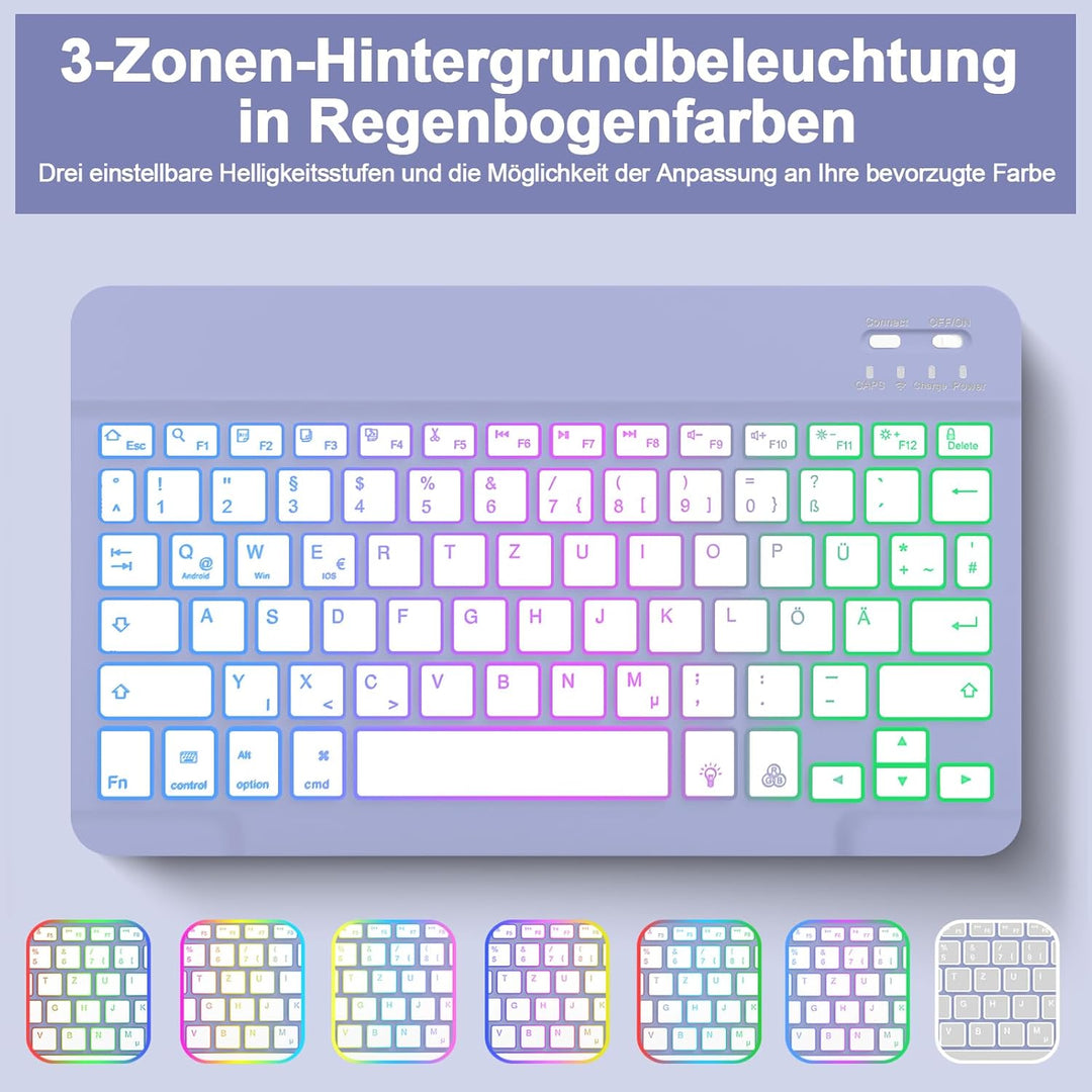 Bettdow für Samsung Galaxy Tab A9+/A9 Plus 2023 Tastatur Hülle, Deutsch QWERTZ Layout Abnehmbarer Be