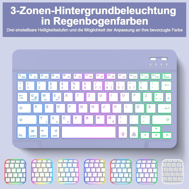 Bettdow für Samsung Galaxy Tab A9+/A9 Plus 2023 Tastatur Hülle, Deutsch QWERTZ Layout Abnehmbarer Be