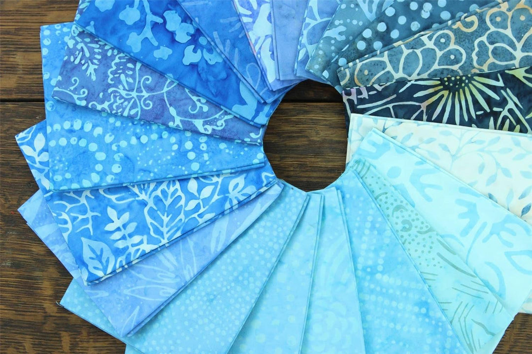 LoudElephant Stoffbündel aus Baumwolle, vorgeschnitten, Fat Quarter, Blau, Blau