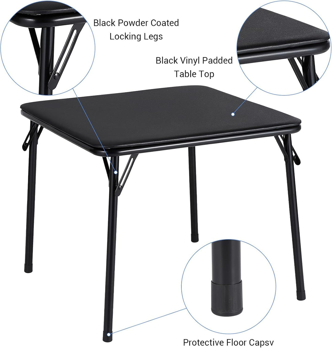 Garvee Platzsparendes, faltbares Kindertisch-Set – Robuster Metallrahmen, Bequeme Lederpolsterung, i