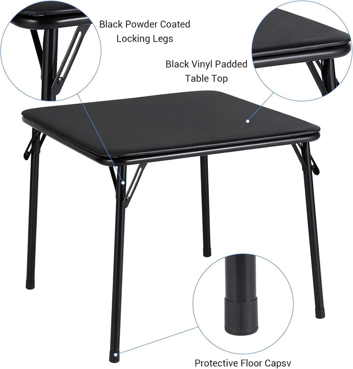 Garvee Platzsparendes, faltbares Kindertisch-Set – Robuster Metallrahmen, Bequeme Lederpolsterung, i