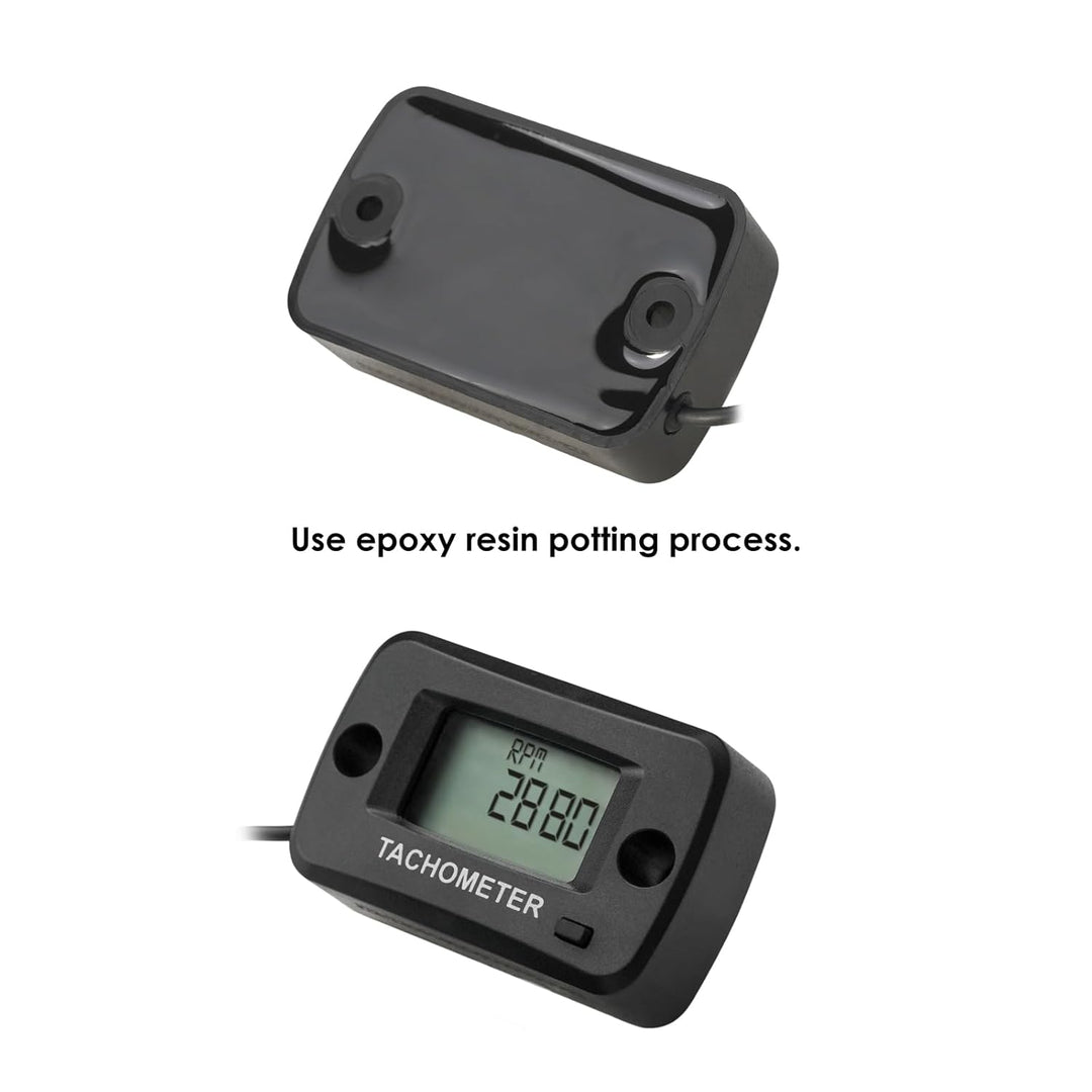 NInE-ROnG Jayron LCD Digital Benzin Induktiver Drehzahlmesser Wasserdicht für Motorrad Motocross Ras