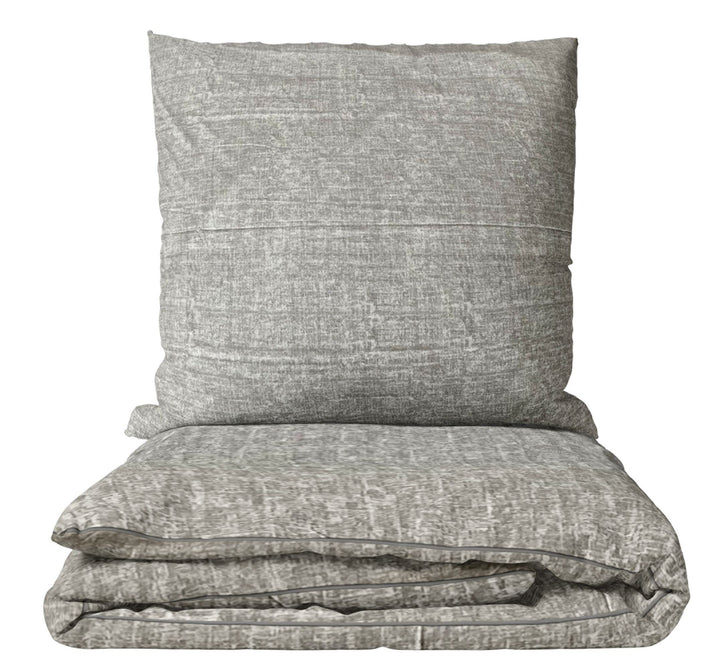Leonado Vicenti 2tlg. Bettwäsche Microfaser Set 135x200 Silber Grau Meliertes Einfarbig Bettbezug Ki