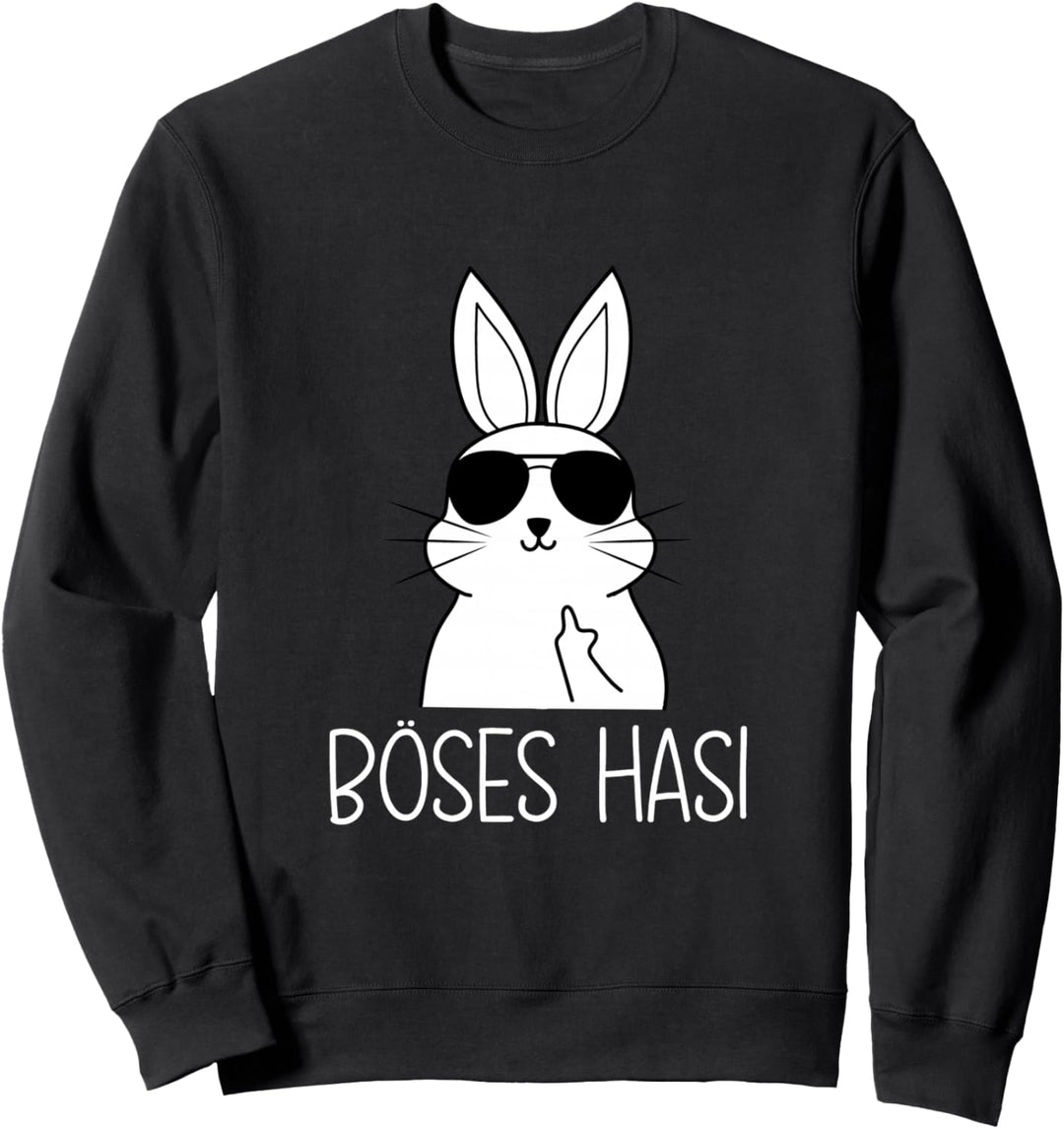 Kaninchen zeigt Mittelfinger Hasen Böses Hasi Sweatshirt