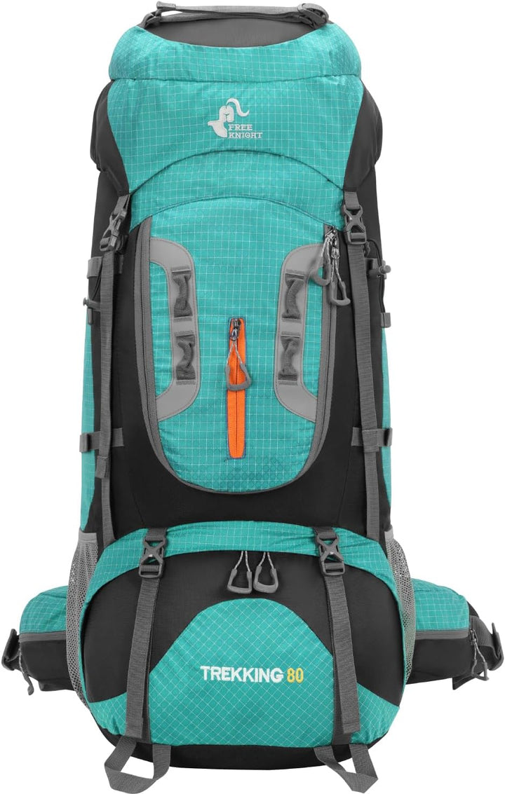 Bseash 80L Wasserdichter Wanderrucksack mit Regenschutz, leichter Outdoor-Sport, Reisen, Tagesrucksa