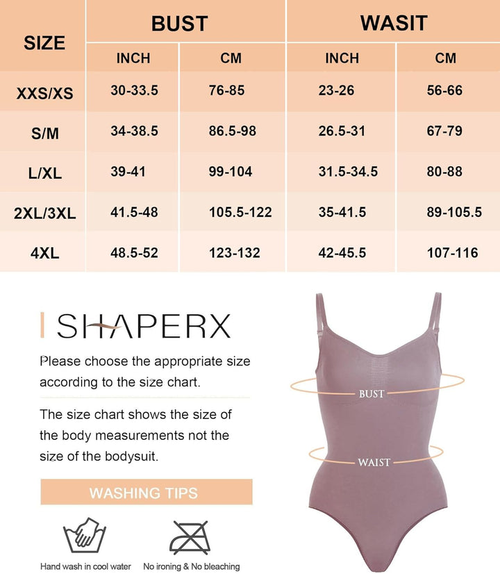 SHAPERX Shapewear Damen Bauchweg Bodysuit Formender Body Shaper Sculpting Tanga mit Verstellbarer Sc