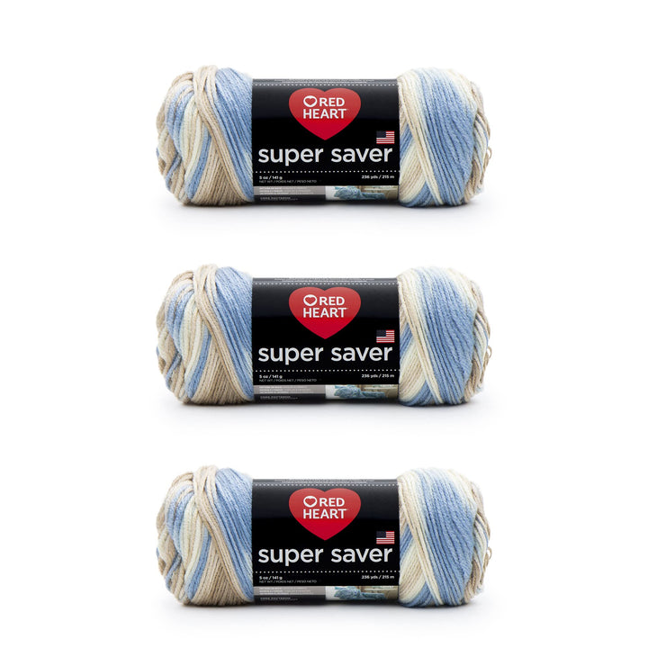 Red Heart Super Saver Garn, 3er-Pack, Mirage 3 Stück 3 Pack Mirage, 3 Pack Mirage