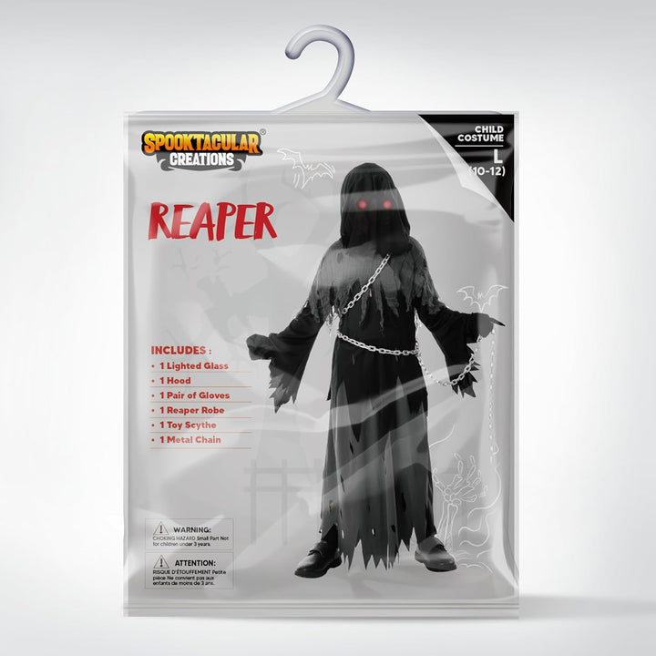 Spooktacular Creations Sensenmann Kostüm für Kinder Sensenmann Halloween Kostüm Jungen Grim Reaper B