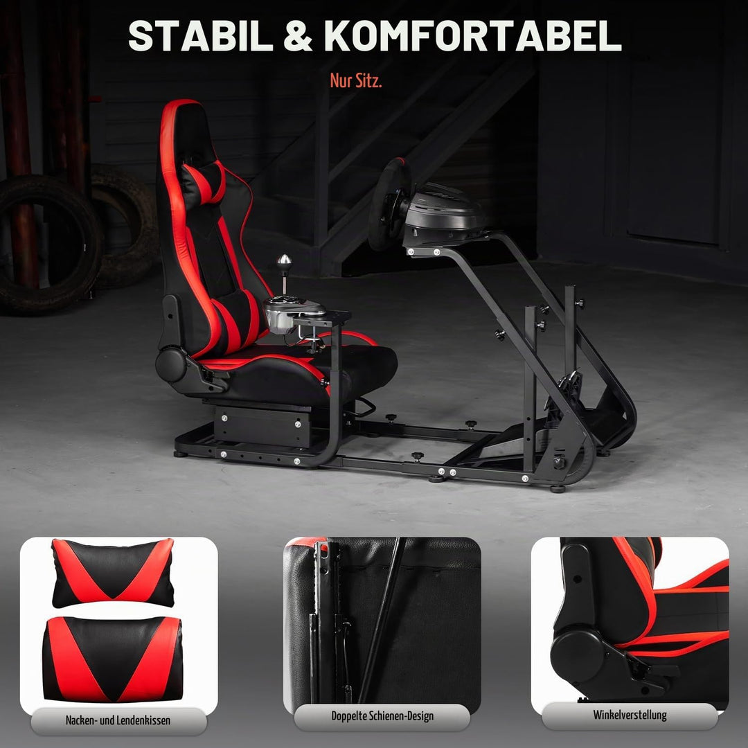 Dardoo Racing Gaming Bucket Seat mit verstellbaren Doppel Slide Adapt Racing Simulator Cockpit Drivi