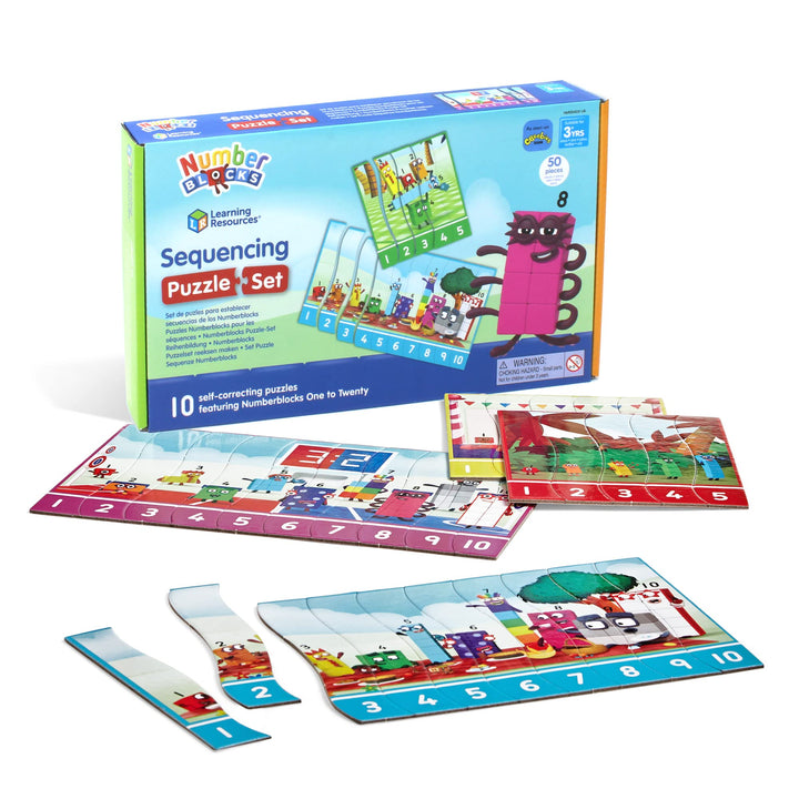 Learning Resources Numberblocks Puzzle-Set Reihenbildung, Numberblocks Puzzlespiel, Mathe-Puzzlespie