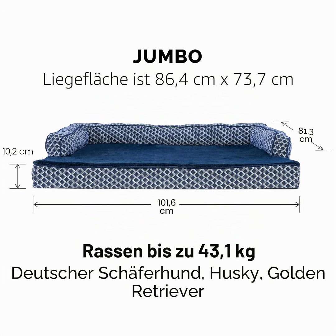 Furhaven Ersatz-Hundebettbezug, Bequeme Couch, Plüsch und Dekor, Sofa-Stil, maschinenwaschbar, Raute