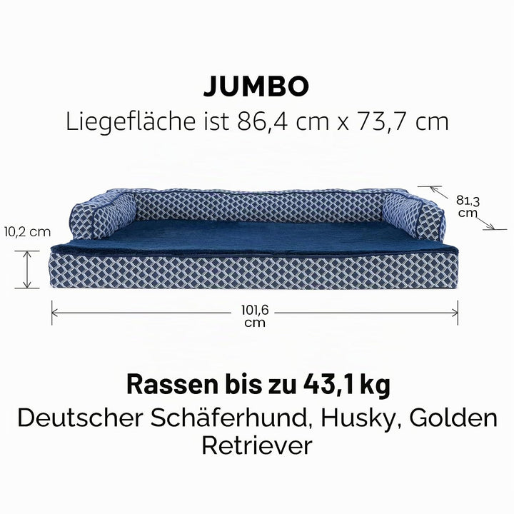 Furhaven Ersatz-Hundebettbezug, Bequeme Couch, Plüsch und Dekor, Sofa-Stil, maschinenwaschbar, Raute