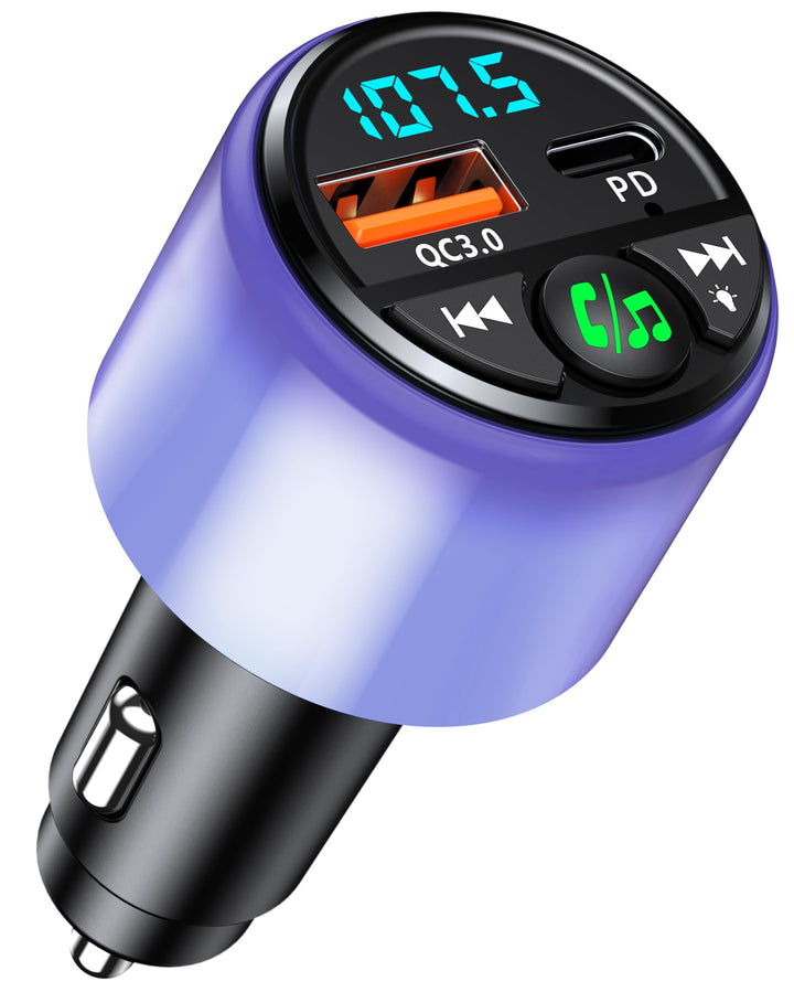 Mohard Bluetooth Adapter Auto, [PD 30W & QC3.0 18W] FM Transmitter Auto Bluetooth 5.3, [Rundum Strah