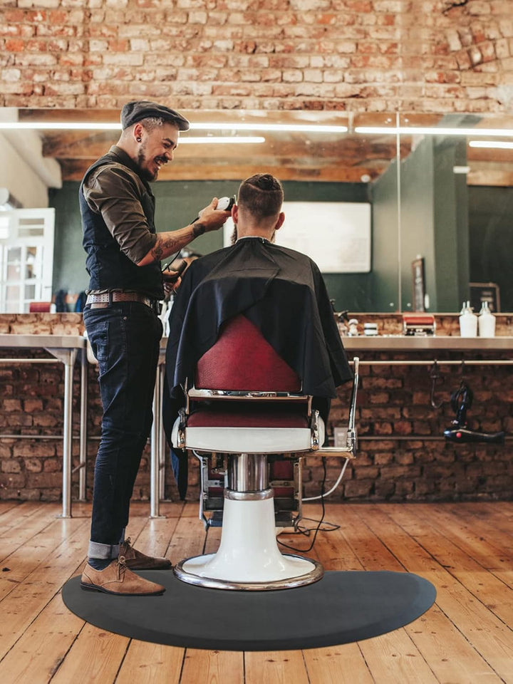 3 Fuss x 5 Fuss Salonmatte, Kalolary Anti Ermüdungs Salon Bodenmatte für Runde Stuhlbasis Friseur Sc