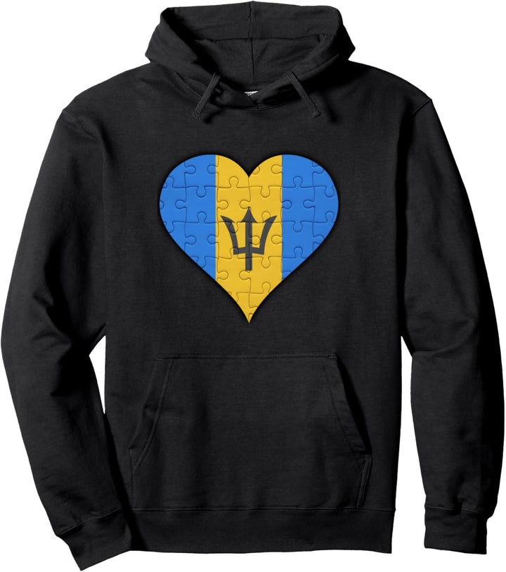 Barbados Barbadische Flagge Herz Pullover Hoodie