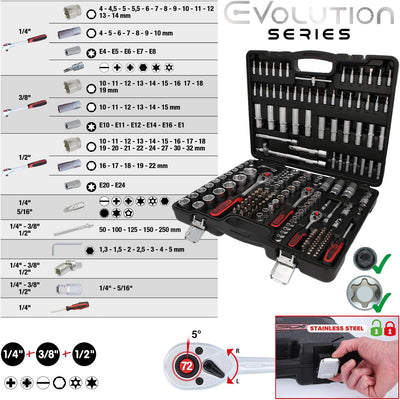 Makita HP1631KX3 Schlagbohrmaschine im Koffer, 710 W + 74tlg. Zubehör, Blau & KS Tools 917.0779 1/4"